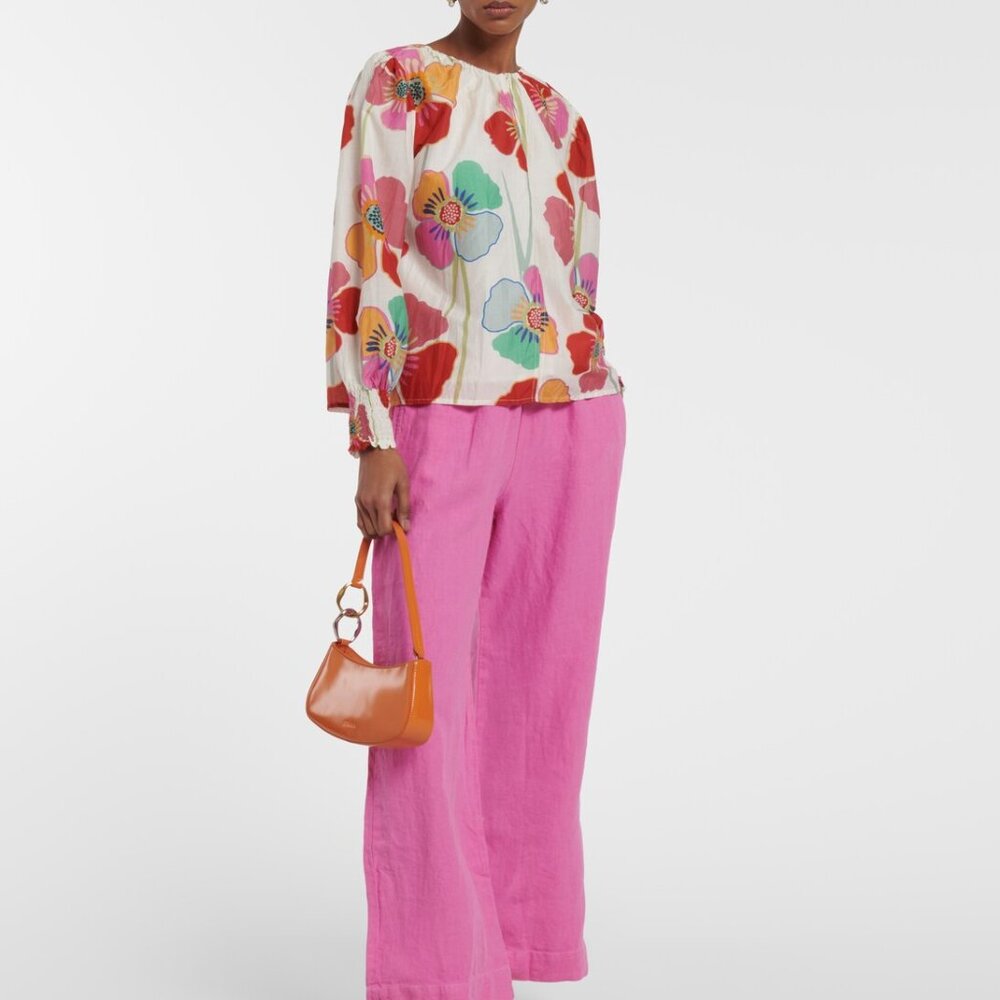 NWT Velvet by Graham & Spencer Avery Floral Silk Blend Blouse | Size S | Boho